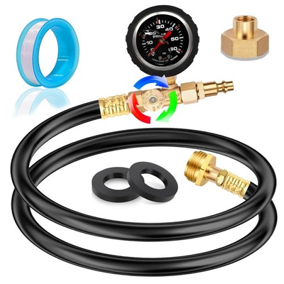 #ad New RV Winterizing Kit with Oil Pressure Gauge 60 inch Compressor Sprinkler W... $41.77
