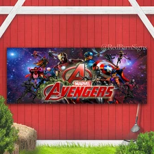 MARVEL AVENGERS ASSEMBLE Indoor Outdoor Banner Sign with grommets