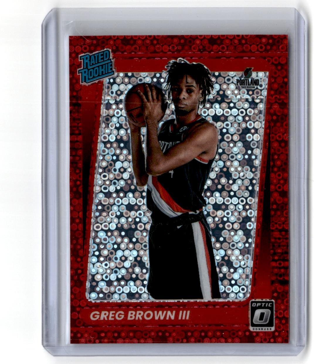 2021-22 Donruss Optic #195 Greg Brown III Fast Break Red RC /85