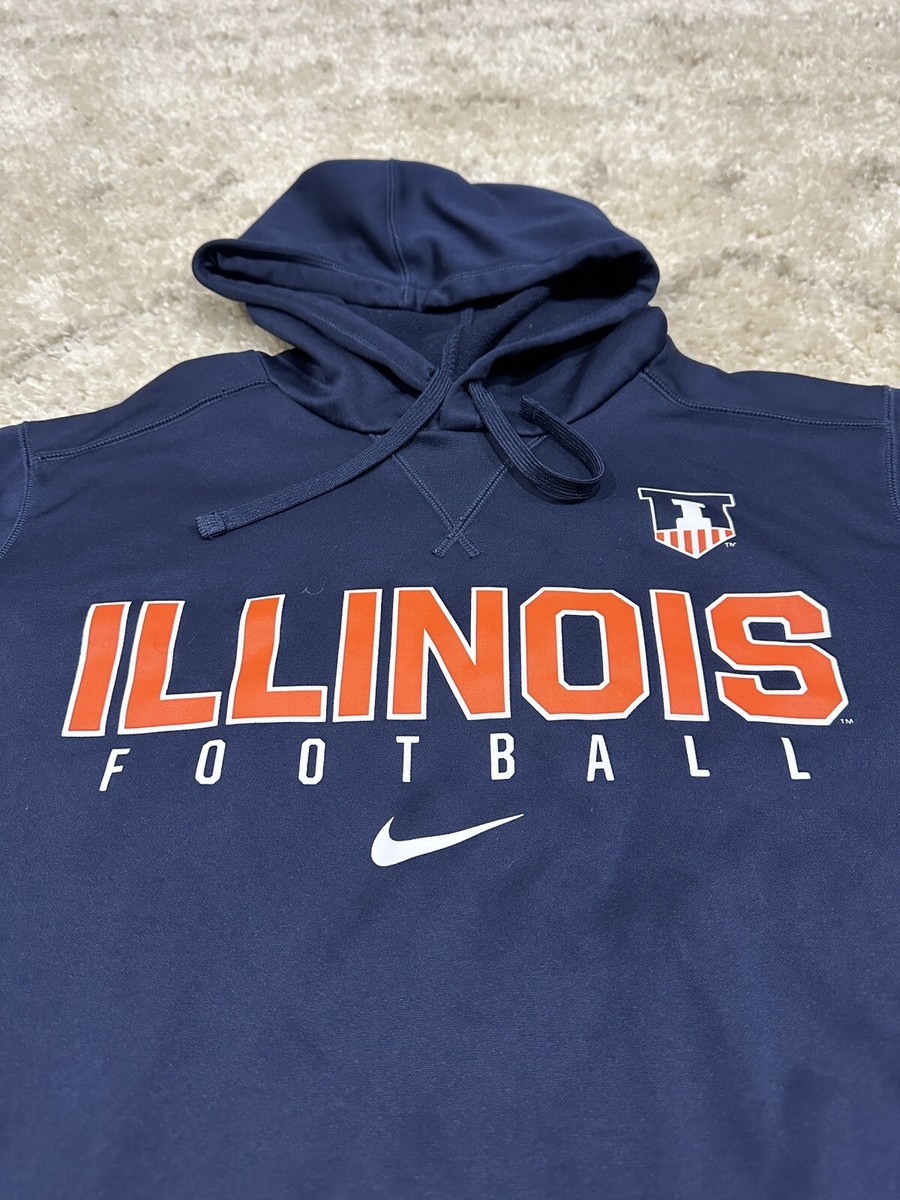 Nike ILLINOIS ウォームアップウェア Sサイズ Illinois Fighting Illini Hoodie Mens Medium Blue Nike Therma