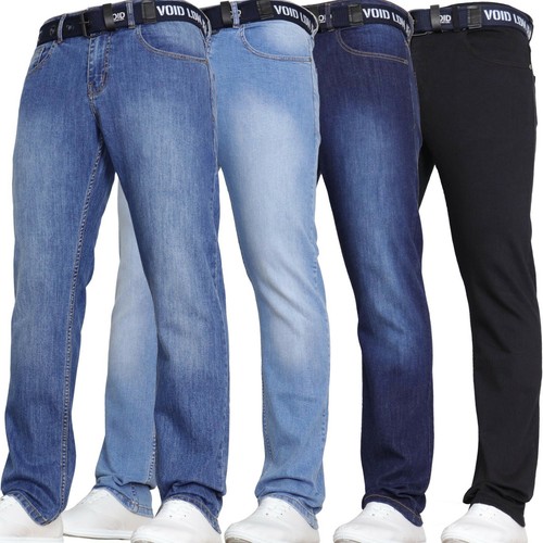 Mens Straight Leg STRETCH Jeans Plain 