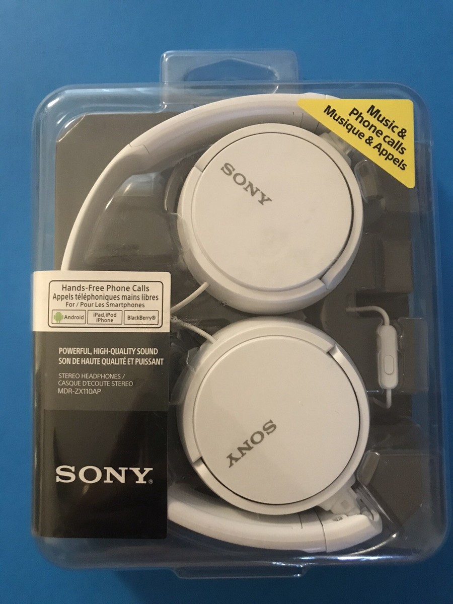 Brand New. Sony MDR-ZX110AP Stereo Over-Head Headphone - White | eBay