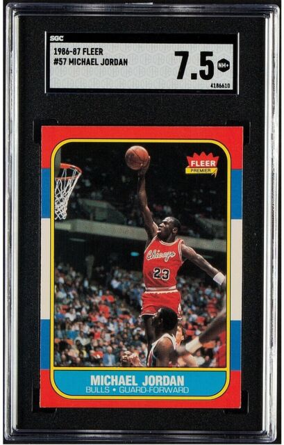 Michael Jordan 1986-87 Fleer Basketball #57 Rookie Card RC Graded SGC 7.5 NM+ 