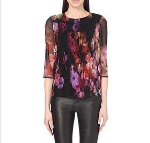 ted baker black floral blouse