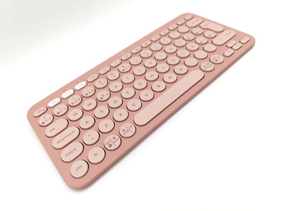 Logitech Pebble Keys 2 K380s Bluetooth Tastatur - Rosa, Spanisch