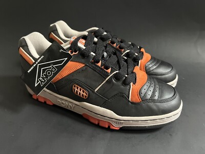 PONY M-100 Low Black Mecca Orange Genuine Leather Premium Athletic 