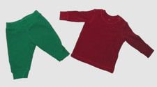 Unisex Baby Primary Sz 3-6 mos Holiday Red/Green 100 Cotton Pajama Set