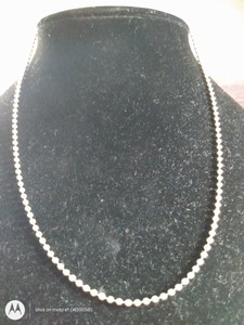 1 TIFFANY & CO. 925 SILVER BEAD CHAIN 17" VERY NICE PIECE!!! WITH POUCH!!!