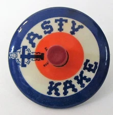 1930's TASTY KAKE celluloid Finger SPIN TOP ^