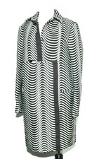 Great Ladies Kenzo Striped Optical Jaquard Spring Coat Size 40 Uk 10