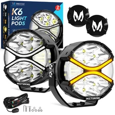 MICTUNING 4'' 5" Side Shooter LED Work Light Bar Cube Pods DRL Fog Driving Lamps