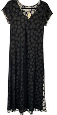 Express International 90’s Dress Black Sheer Layered Daisy Maxi Size 3/4 NWT VTG