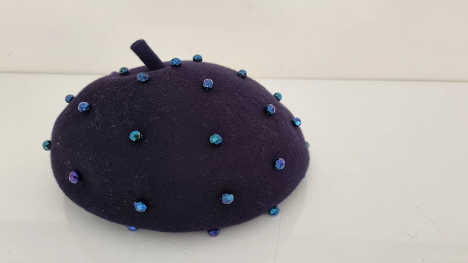 Frederick Fox Navy Wool Beret Hat size M - Image 2 of 4