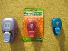 Lot of 3 EK Success Paper Shapers Punch flower snowflake and   W
