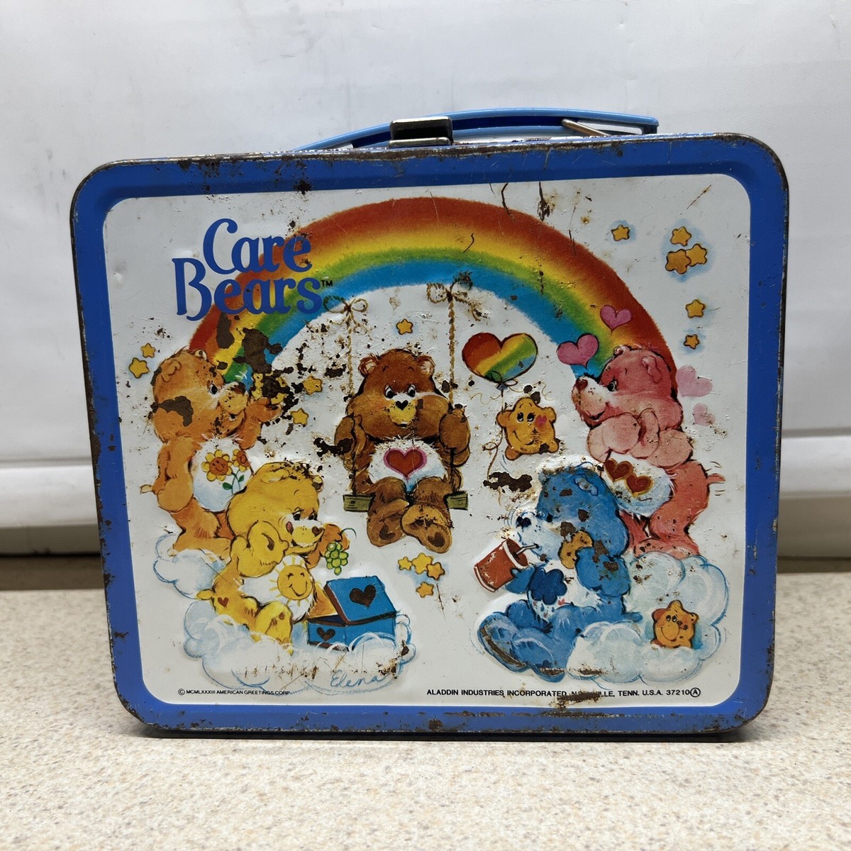 Vintage 1983 Aladdin Care Bears Metal Lunch Box No Thermos
