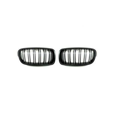 AUTOTECKNIC BM-0179-DS-MB Dual-Slats Stealth Black Front Grilles - F30 3-Series