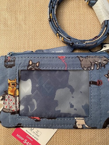 Vera Bradley Cordón y Cremallera ID Cat’s Meow Design Nuevo Con Etiquetas - Imagen 4 de 7