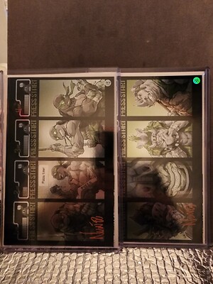 TMNT #1 Black, White & Green Turtles Villians  Nunez Foil Arcade Set Signed Coa