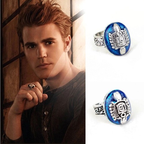The Vampire Diaries Damon Or Stefan Salvatore Ring Blue Cosplay Ebay