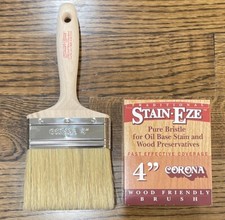 Corona Stain-Eze 4” Flat - Pure Bristle Brush - 3112 - Oil Base Stain