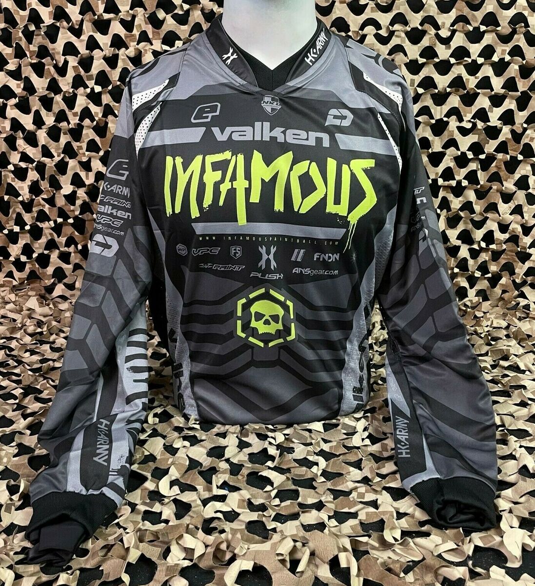 NEW HK Army Freeline Paintball Jersey - Infamous Black/Grey - Small