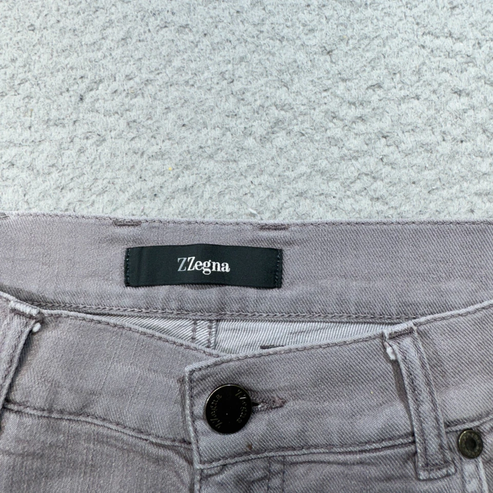 Ermenegildo Zegna Jeans Men 36x30 Gray Washed Slim Straight Stretch Denim - Image 4 of 4
