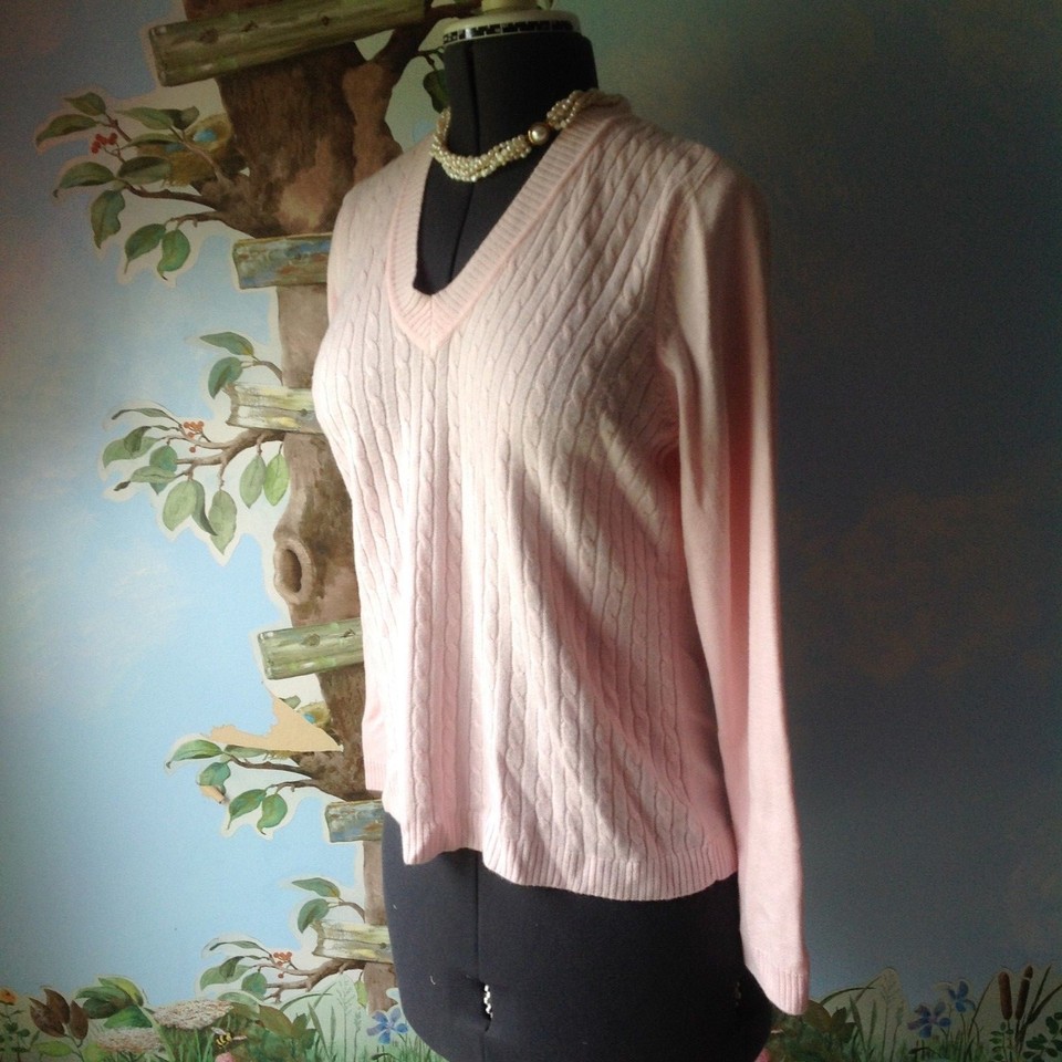 Ladies Pink Women's Long Sleeve Cable Knit Sweater Cardigan Top Size