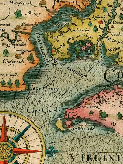 1627 Map of Virginia by John Smith Historic Vintage Style Wall Map - 18x24 - Image 2 of 3