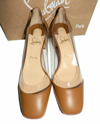 Christian Louboutin Grandola 55 Pumps Red Sole Camel Leather Shoes