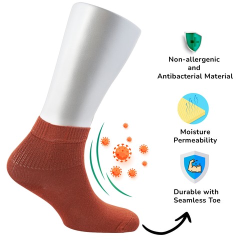 Cosyfeel® Women Loose Diabetic Ankle Socks 4-Pack Bamboo Material Seamless Toe - Picture 92 of 231