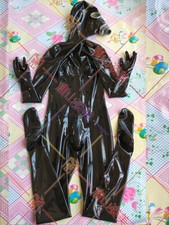 442 Men latex catsuit with gas mask attached C cup silicone breast