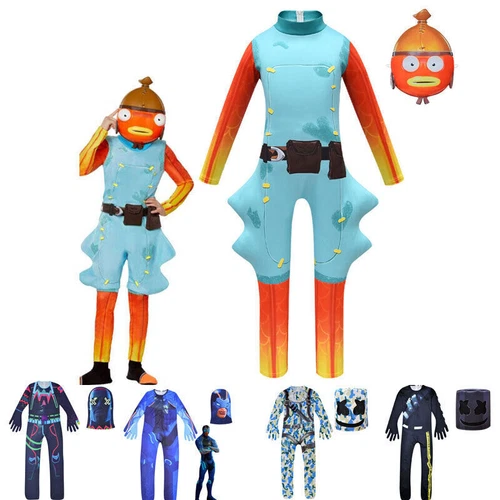 Kids Fortnite Cosplay Jumpsuit Video Game Costume Dress FancyHalloween Outfits% - Picture 3 of 43