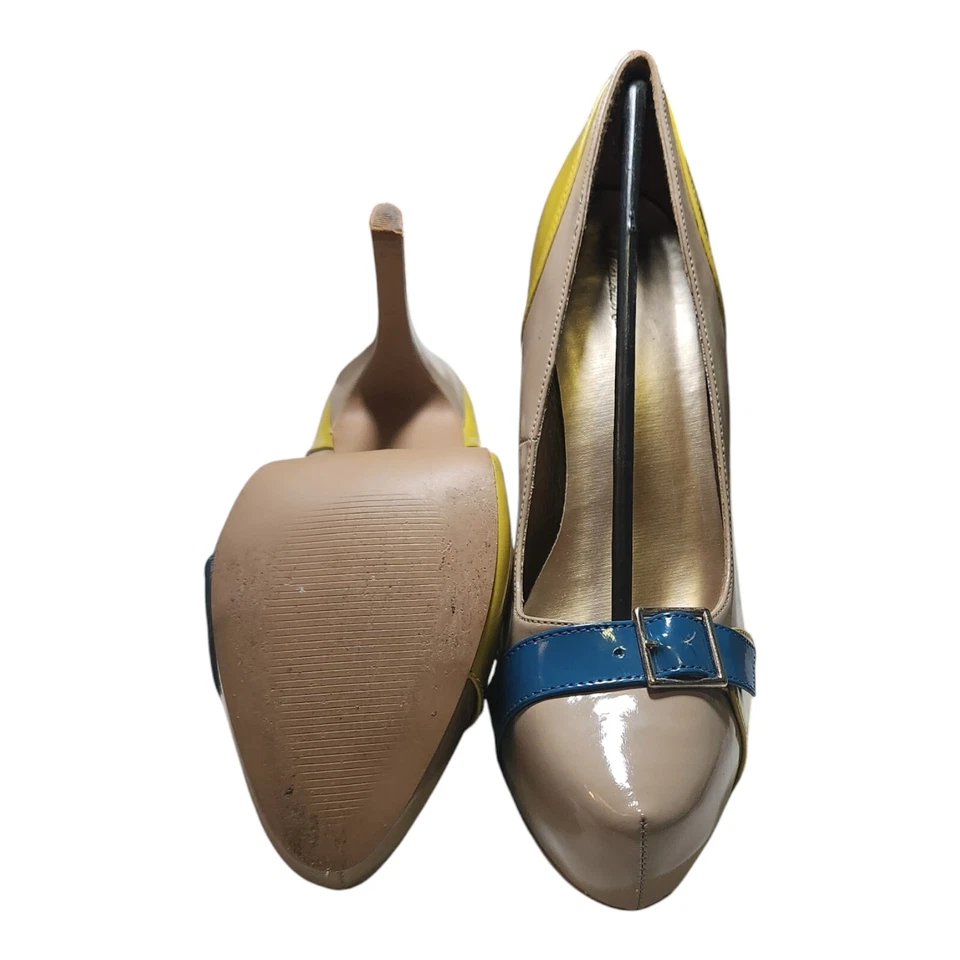 Tacones de plataforma Charlotte Russe color topo bloques PU Foto 2 de 4