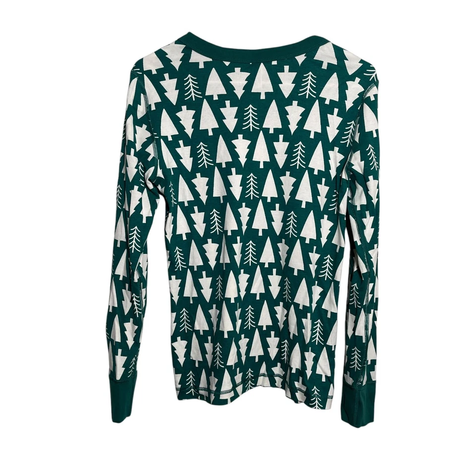Hanna Andersson Shirt Women's Medium Green Christmas Tree Long Sleeve Winter Top - Image 4 of 4