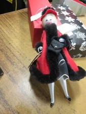 Vintage Soffieria de Carlini Lady Coat Christmas Ornament Saks 5th Ave Italy Tag