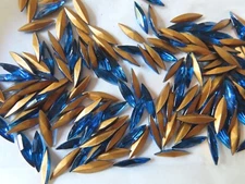 36 Swarovski Navettes in 15x4mm Capri Blue/foiled. #4200/2