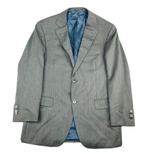Suit Supply Gray Patterned Vitale Barberis 110S Wool Functional Cuff Size 42R