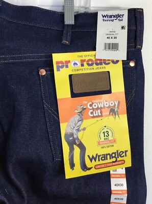 Wrangler Cowboy Cut Jeans Men's 40x30 Original Fit 100% Cotton Pro Rodeo 13MWZ