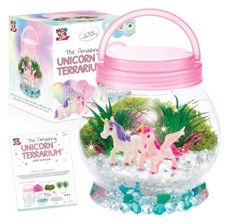 Unicorn Terrarium Kit  2 Unicorn Toys For Girls, Fairy Garden w/LED Nightlight