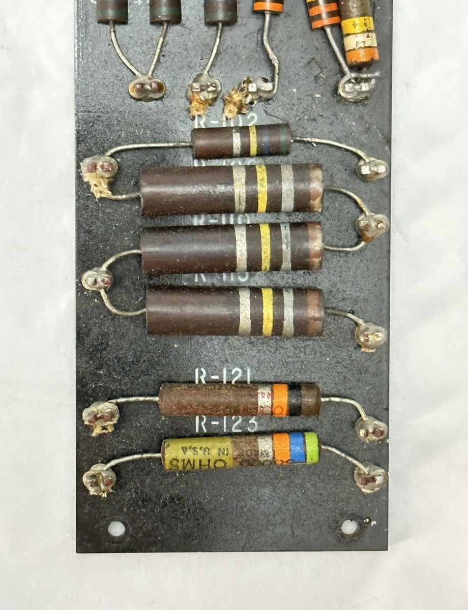 Vintage 50s Circuit Board 8” x 2.5” Analog 2w Resistors SEE