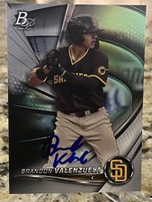 2022 BOWMAN PLATINUM BRANDON VALENZUELA IP SIGNED CARD PADRES