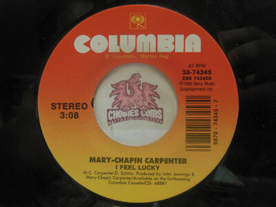 Mary Chapin Carpenter   I Feel Lucky / Middle Ground, 45 RPM NM (24C)
