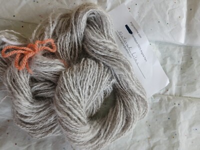 Handspun Natural Lilac 100% angora yarn, D.K. weight, 60 yards skeins