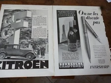 Citroen C4F C6F 113 + Chauvenet + Eversharp advertising paper ILLUSTRATION 1930