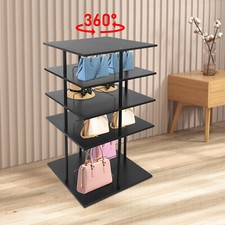 4-Tier Shoe Storage Rack Rotating Shoes Shelf Organizer Shoe Display Rack Black