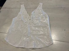 Lucie Ann II Cami Women’s 36 Small Top Camisole White/Ivory Vintage Lace Trim ￼