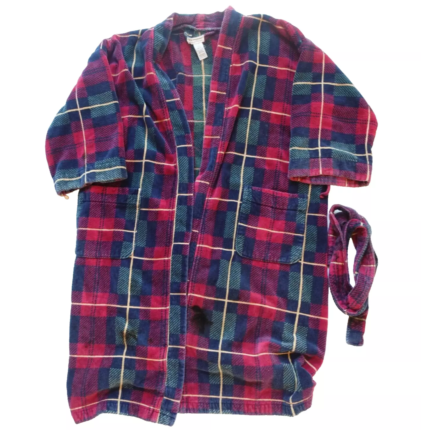 Robe De Chambre Plaid Vintage Christian Dior Robe De Chambre Plaid Poches Taille Unique Taches