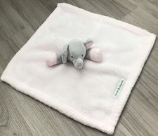 Blankets And Beyond Pink  Grey Elephant Baby Security Blanket Lovey Plush