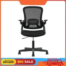 Mainstays Ergonomic Mesh Back Office Chair with Flip up arms, Black Fabric 275lb