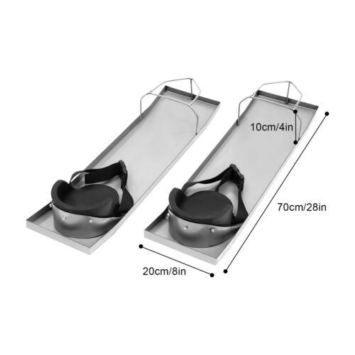 Coppia Ginocchiere Scorrevoli 28" x 8" in Calcestruzzo 2pz Scorrevoli Inox con Pastiglie - Foto 3 di 14